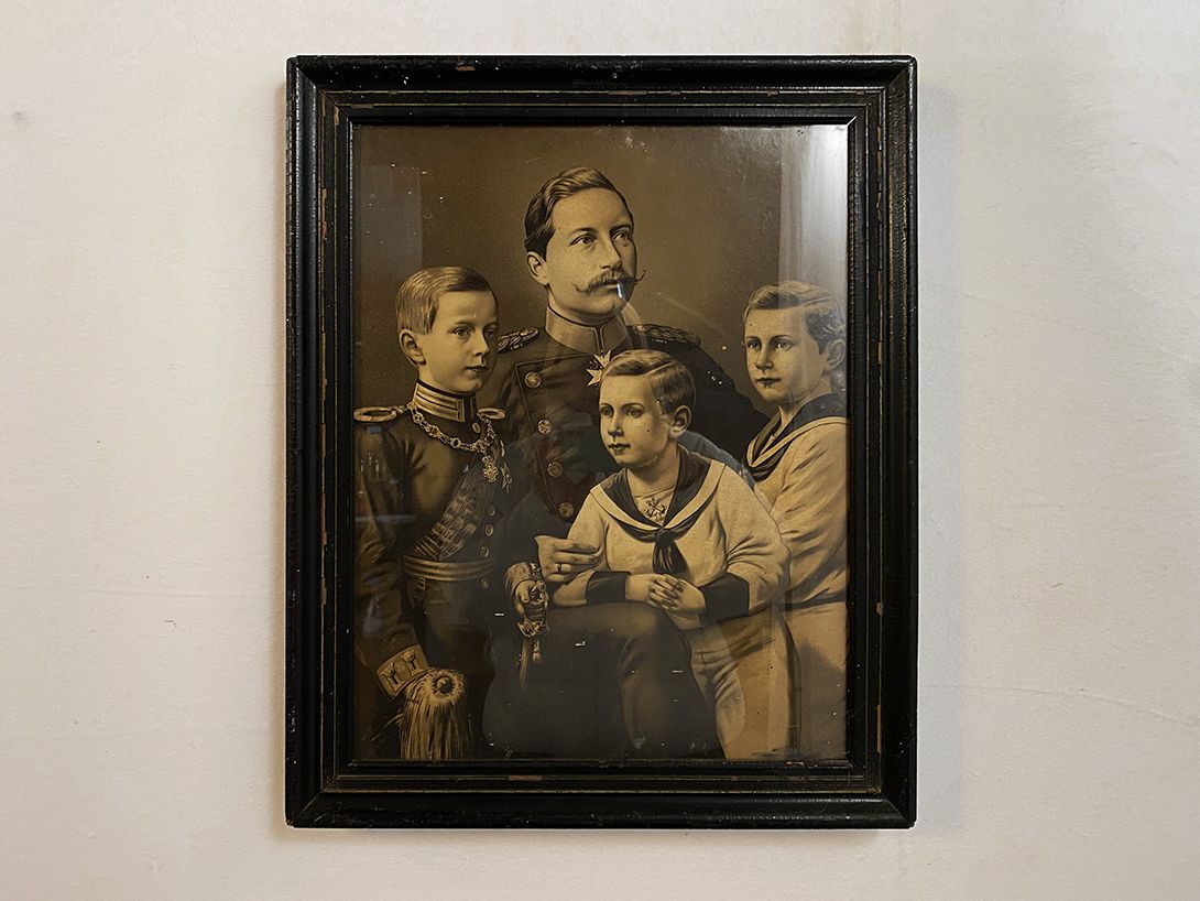 Foto Lithography of German Emperor Kaiser Wilhelm II. with Children h59 22E13