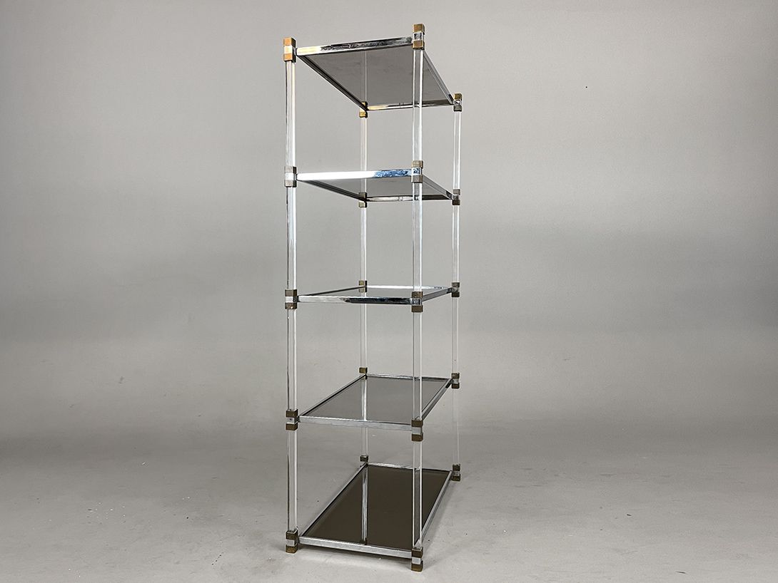 Foto Chrome Shelf with Glass Layers H155 Monaco 1980
