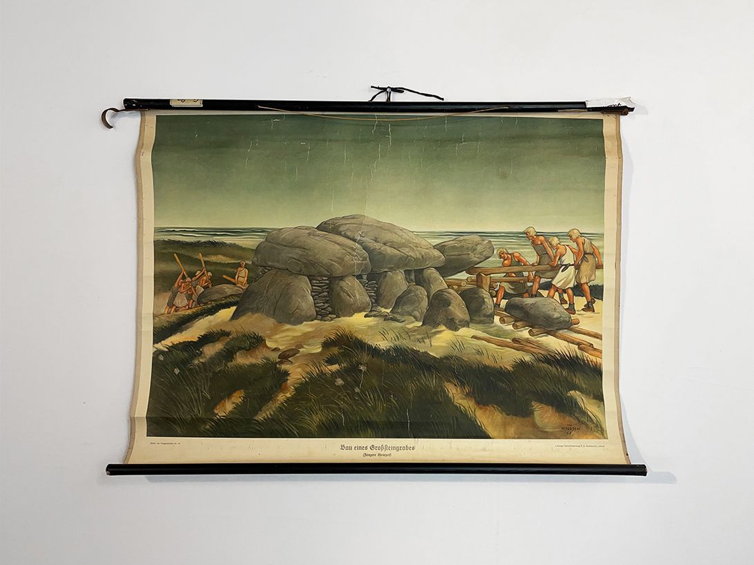 Foto Third Reich German School Poster of Aryan Stone Age People 1936 w101