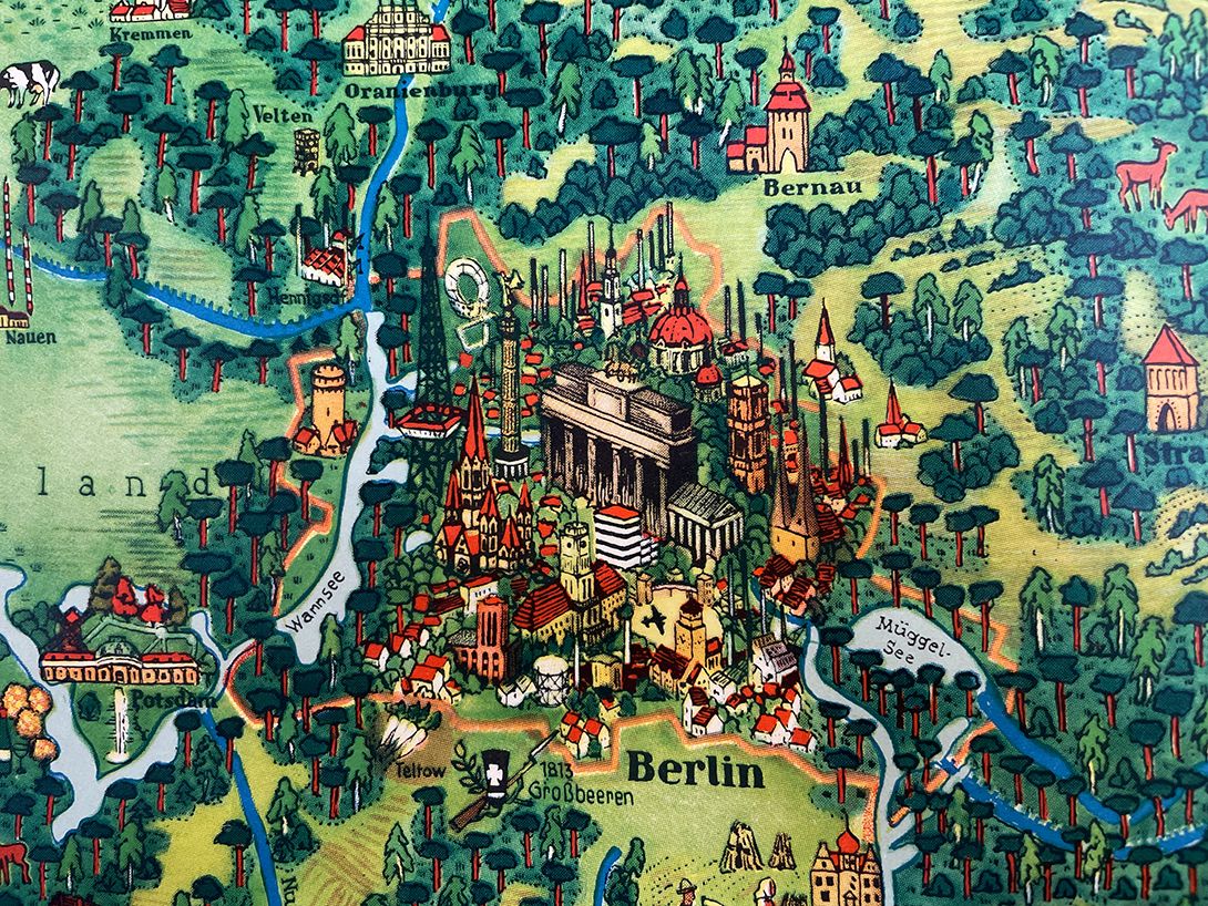 Foto German Poster Map of Berlin and Brandenburg w116