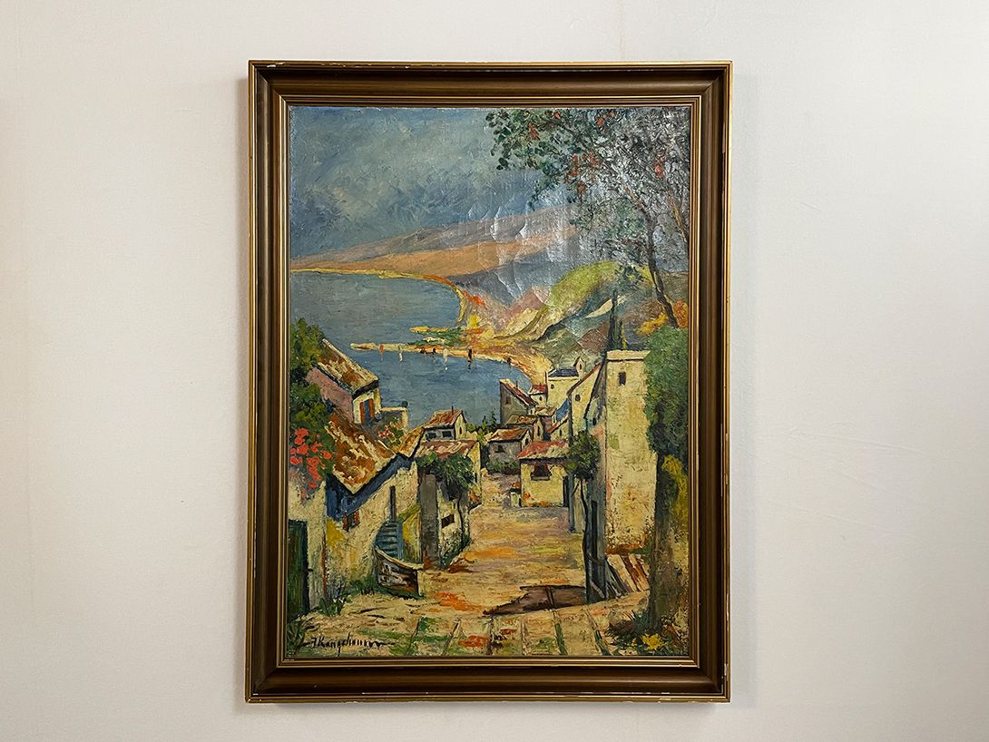 Foto Oil Painting of a Colourful Italian Coast h107 35C8