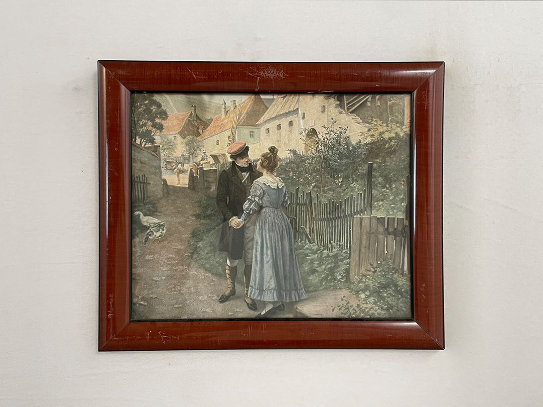 Foto Romantic Lithography of an Occidental Couple h36 25D14