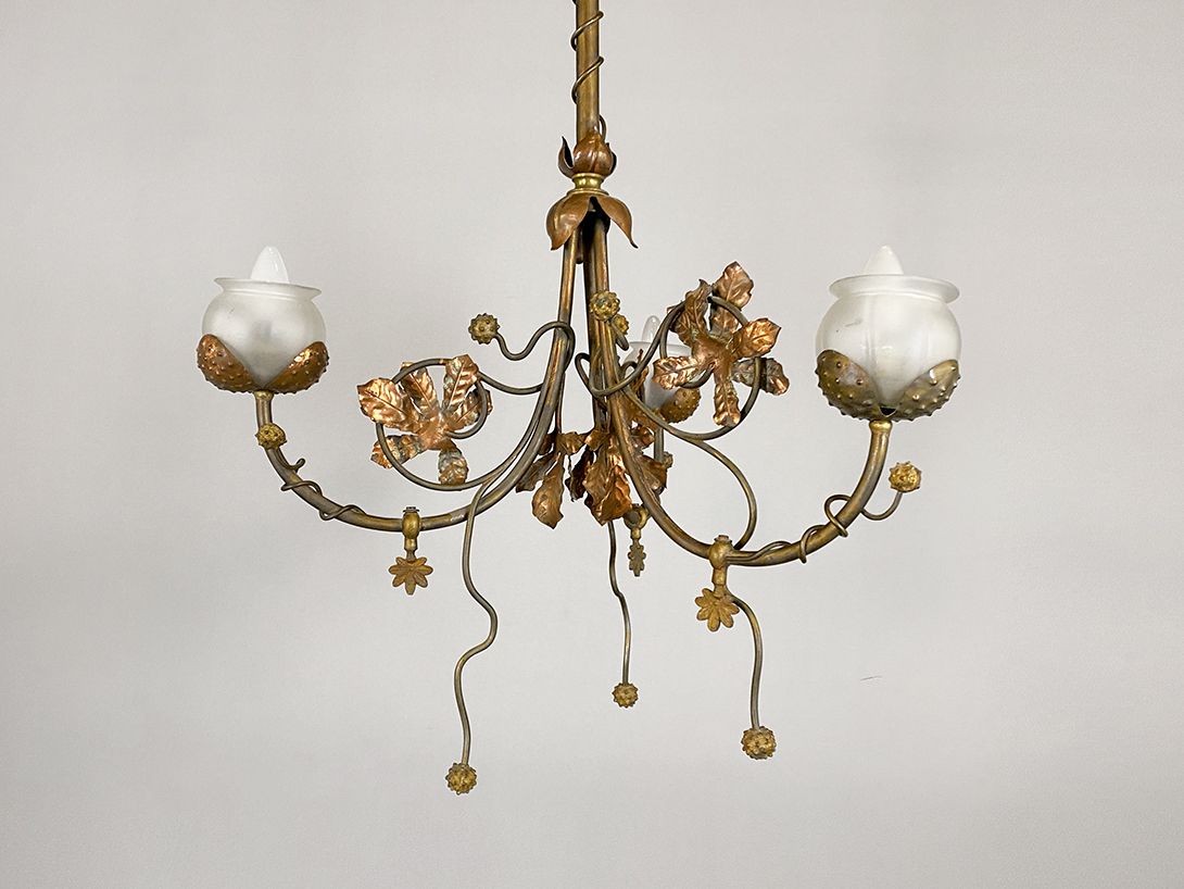 Foto Brass Chandelier with wild hanging Flowers h100