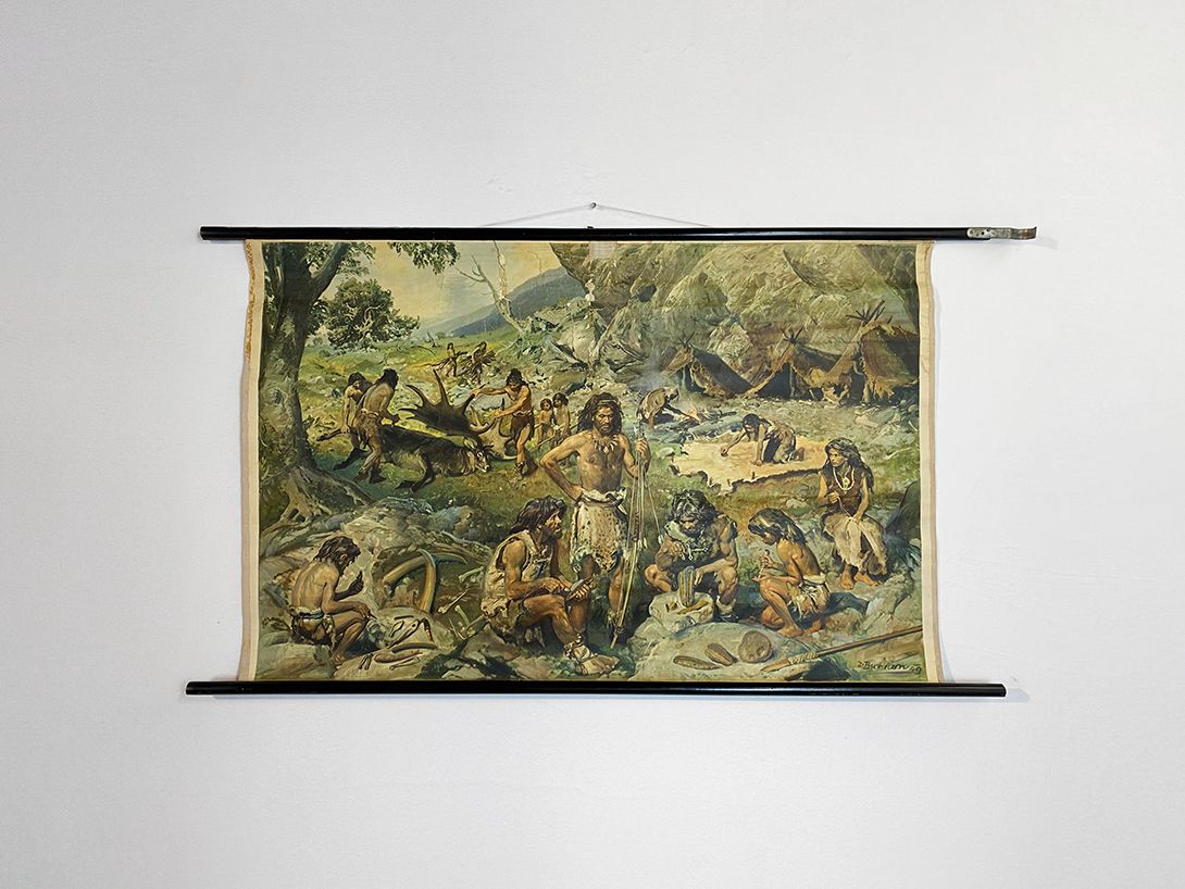 Foto German School Poster of a Settlement Site for Hunters and Gatherers h71 10031