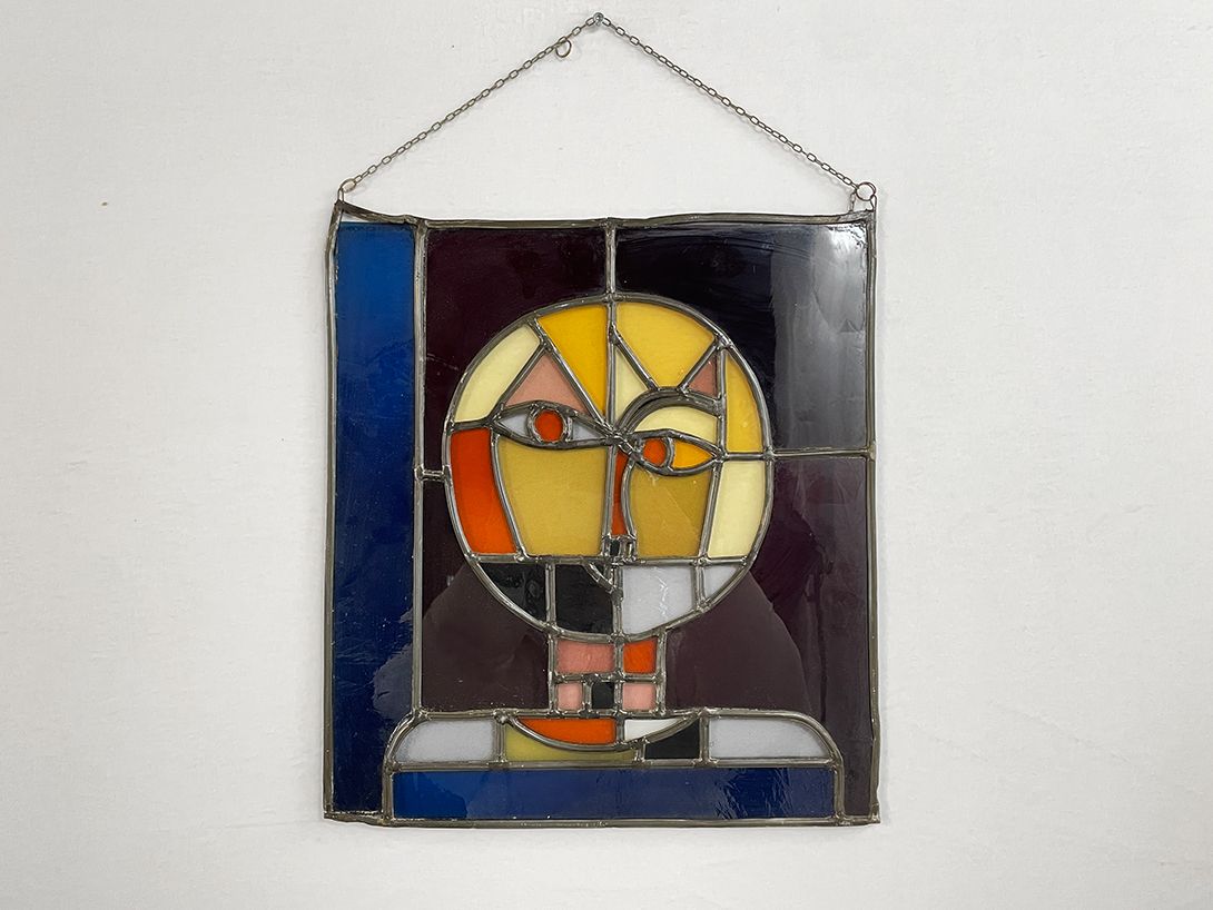 Foto Colorful Glass Mosaic of a Sweet Face h43 21D8