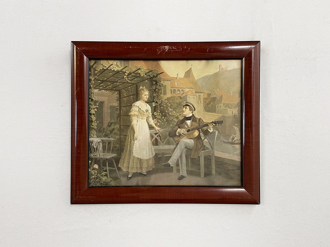 Foto Lithography of a Prussian Pair of Lovers Making Music h36 25D13