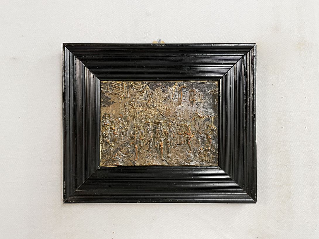Foto Metal Relief Das Letzte Aufgebot Der Tiroler 1809 Takeoff from Defregger&#8217;s Painting h27 18B13