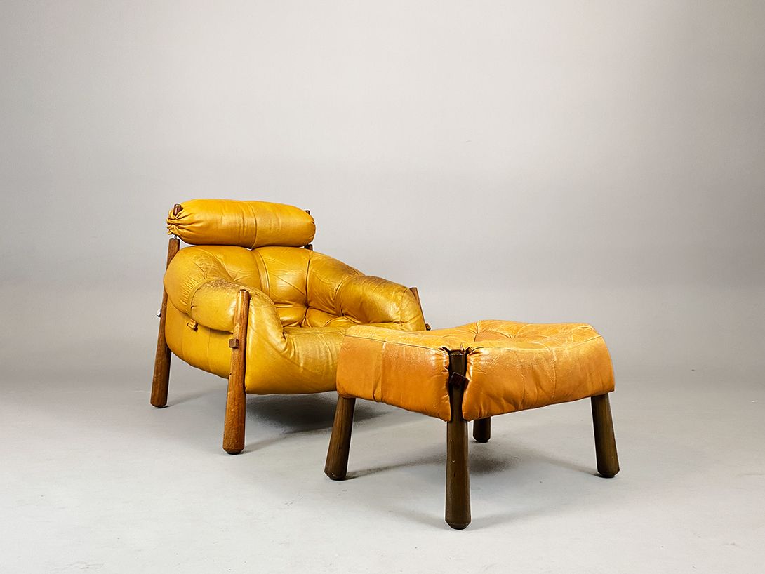Foto MP81 Brazilian Rosewood Mikado Caramel Leather Armchair, 1962