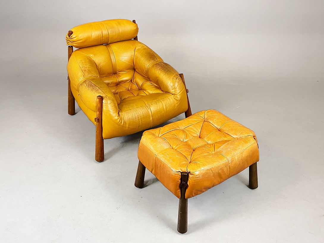 Foto MP81 Brazilian Rosewood Mikado Caramel Leather Armchair, 1962