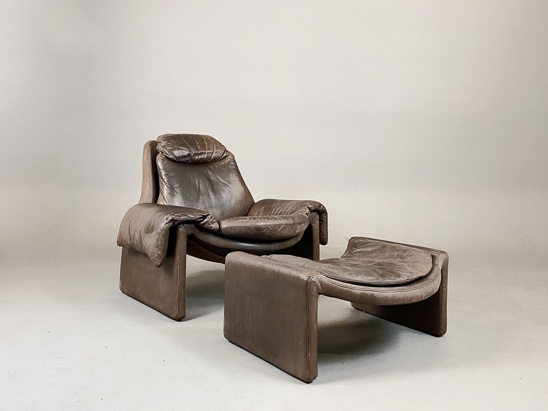 Foto Chocolate Brown Leather Saporiti Ottoman h33