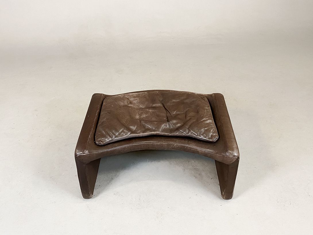 Foto Chocolate Brown Leather Saporiti Ottoman h33
