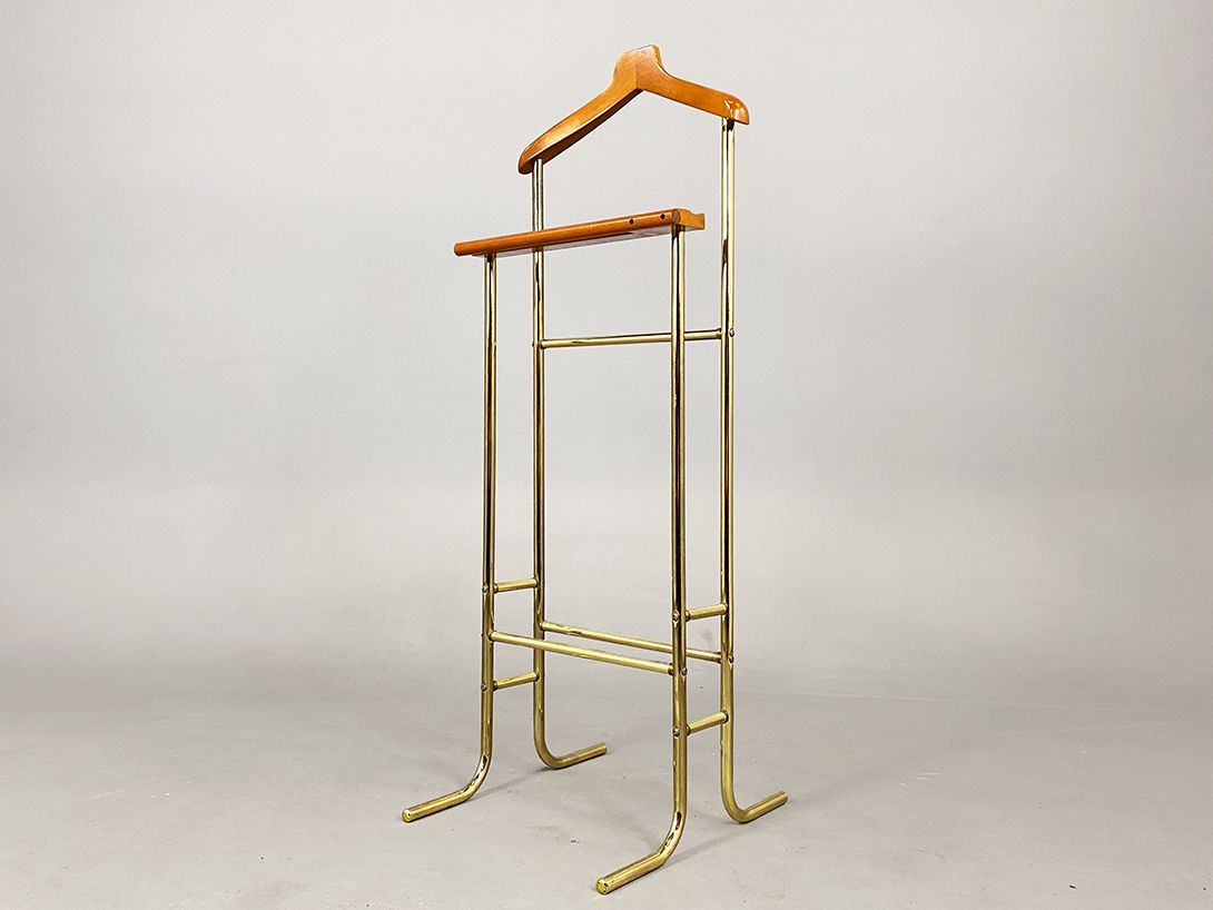 Foto Brass and Wooden Valet Stand Dumb Servant h123