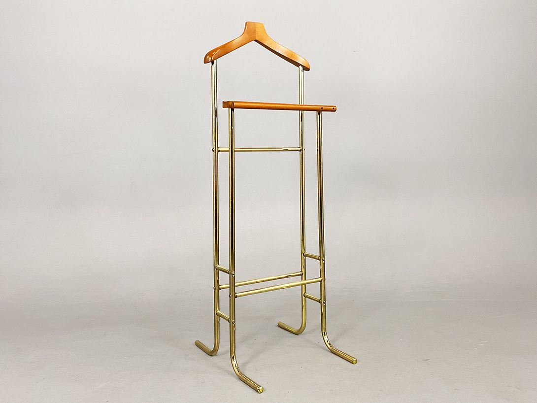 Foto Brass and Wooden Valet Stand Dumb Servant h123