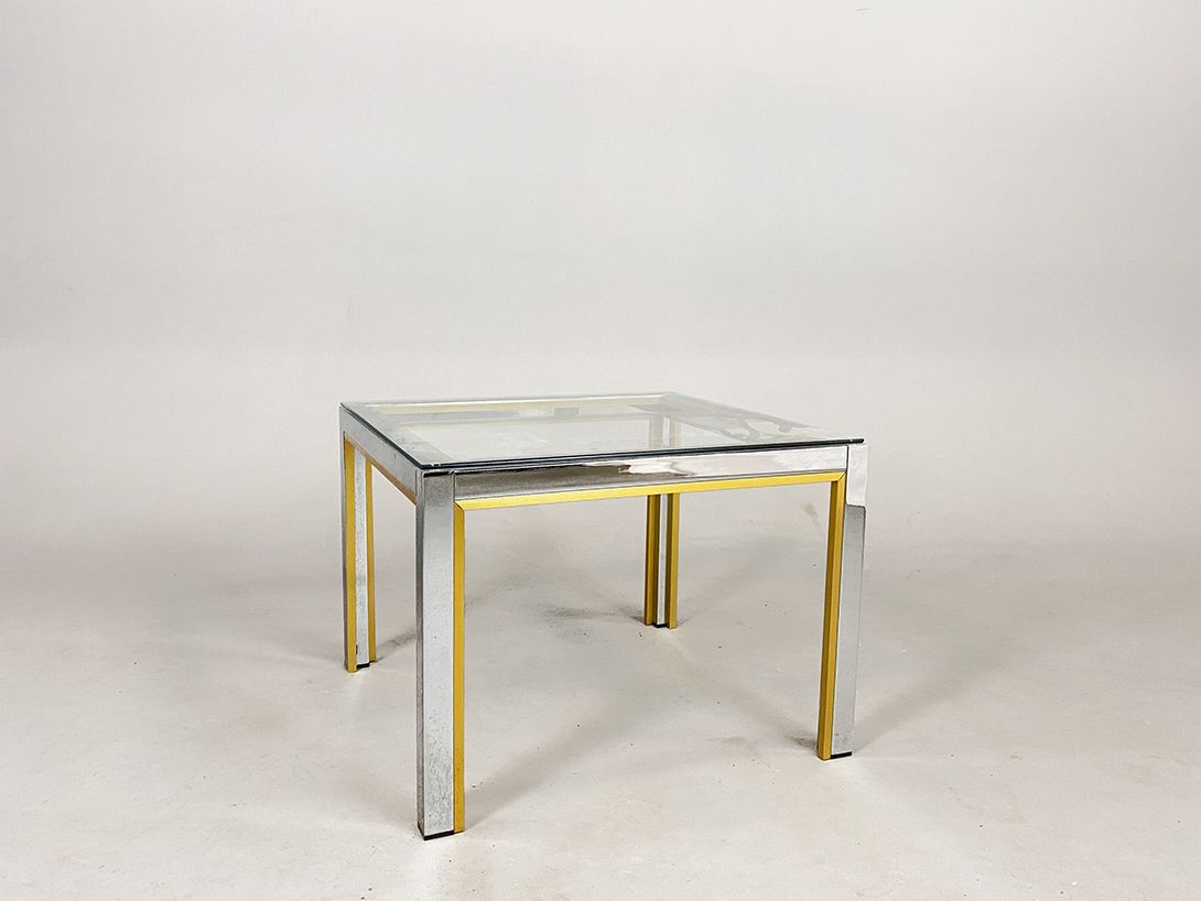 Foto Brass and Chrome Square Coffee Table h45x60x60