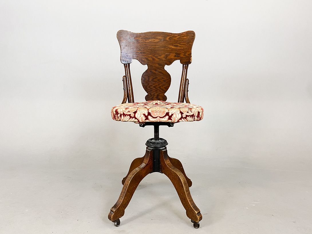 Foto Rollable Chair with Velvet Flower Pattern Seat