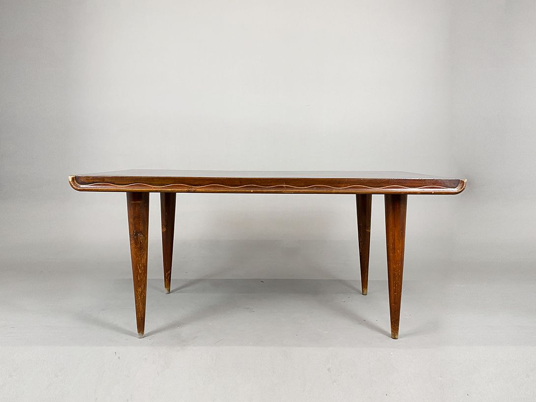 Foto Rustic Dark Brown Art Deco Dining Table h80x180x90