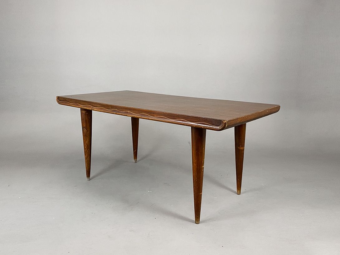Foto Rustic Dark Brown Art Deco Dining Table h80x180x90