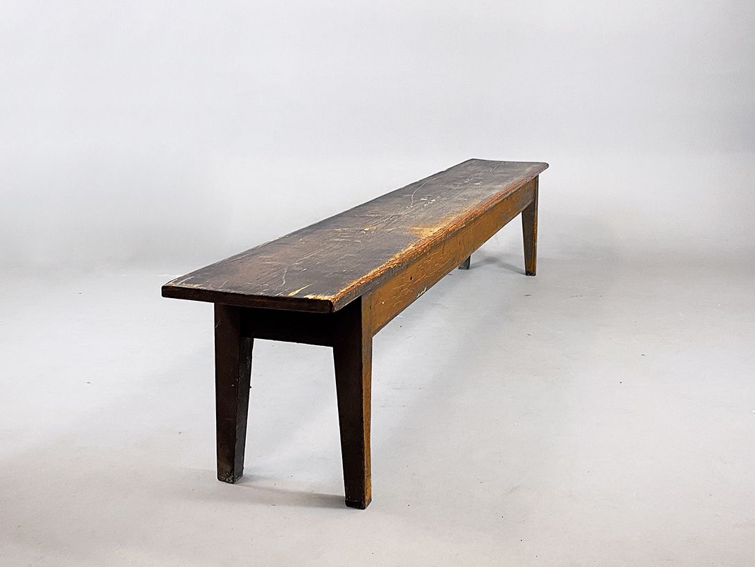 Foto Long Wooden Bench, Dark Brown 258cm *N