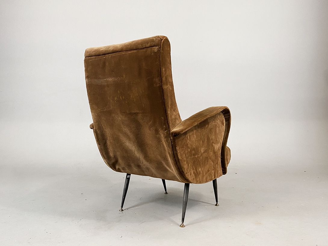 Foto Brown Velvet Armchair h92x67x75