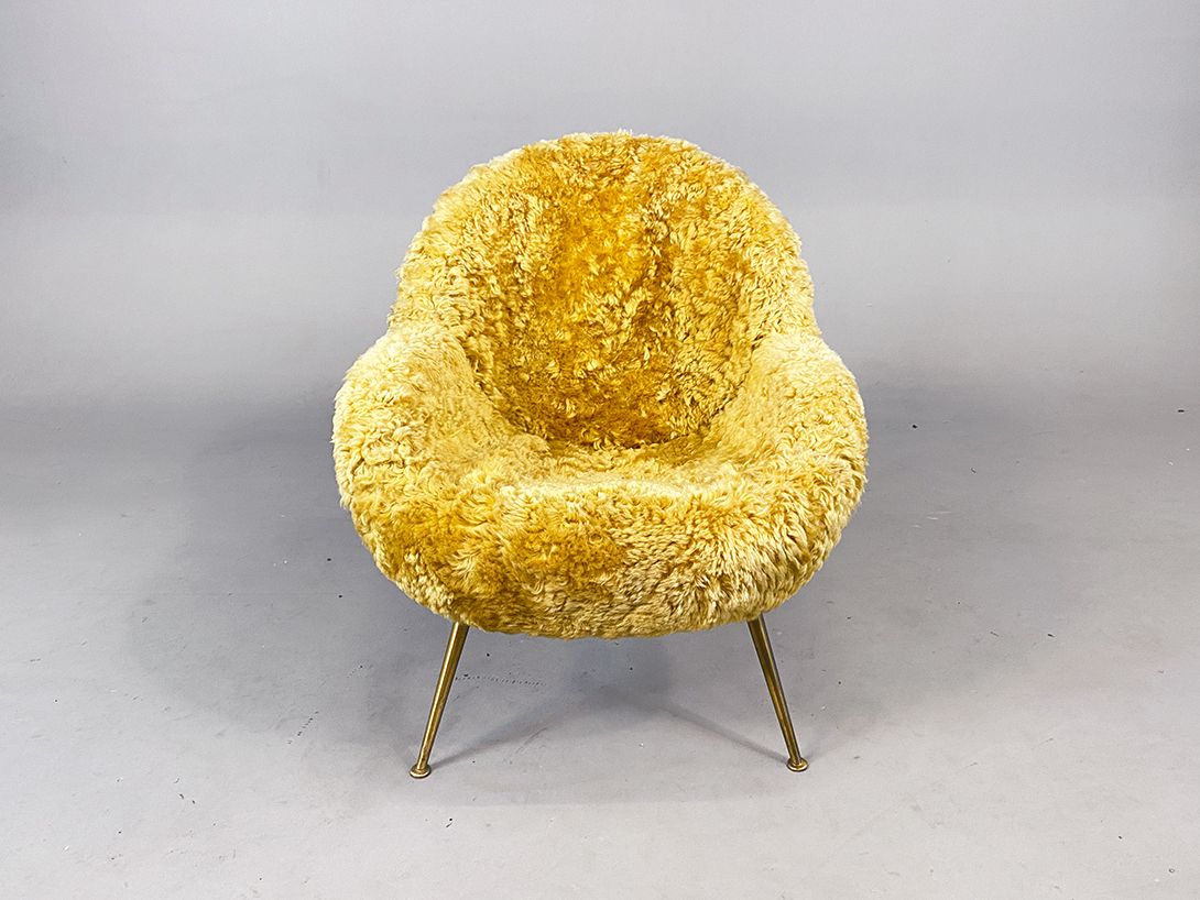 Foto Fritz Neth Furry Yellow Cocktail Chair h76x70x67