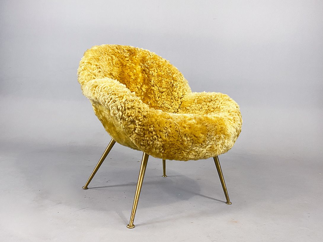 Foto Fritz Neth Furry Yellow Cocktail Chair h76x70x67