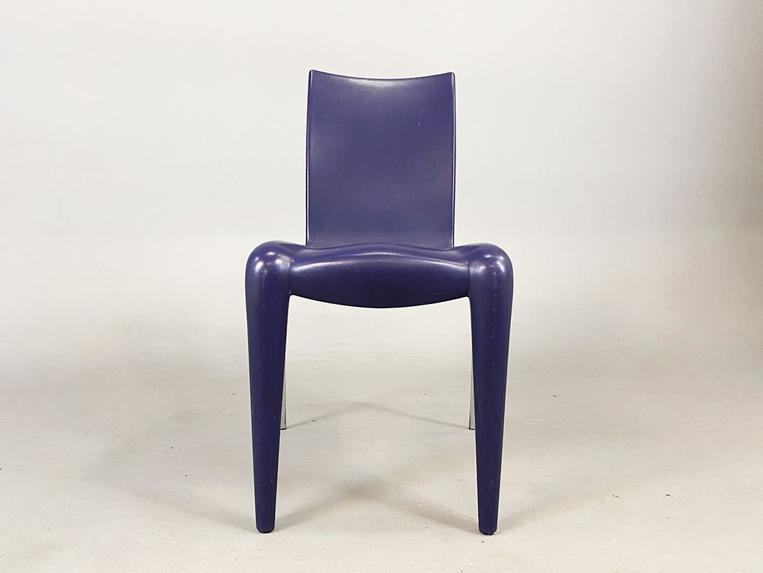 Foto Blue Metal and Plastic Patchwork Dining Chair