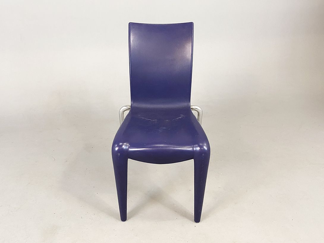 Foto Blue Metal and Plastic Patchwork Dining Chair