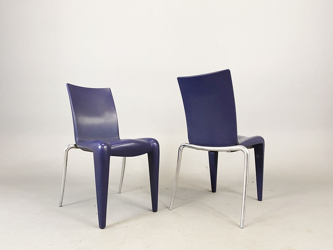 Foto Blue Metal and Plastic Patchwork Dining Chair