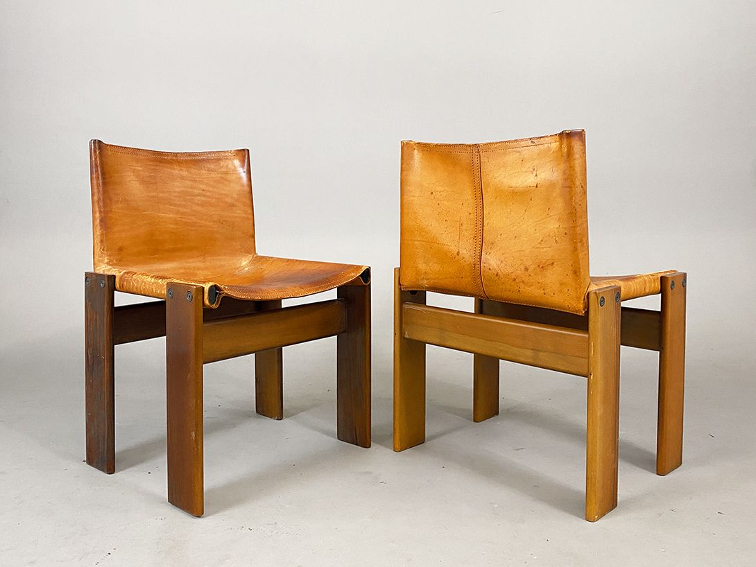 Foto Light Brown Afra &#038; Tobia Scarpa Monk Chair Italy 1975 h74x52x45