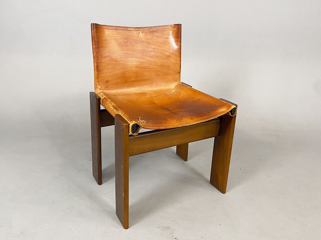 Foto Light Brown Afra &#038; Tobia Scarpa Monk Chair Italy 1975 h74x52x45