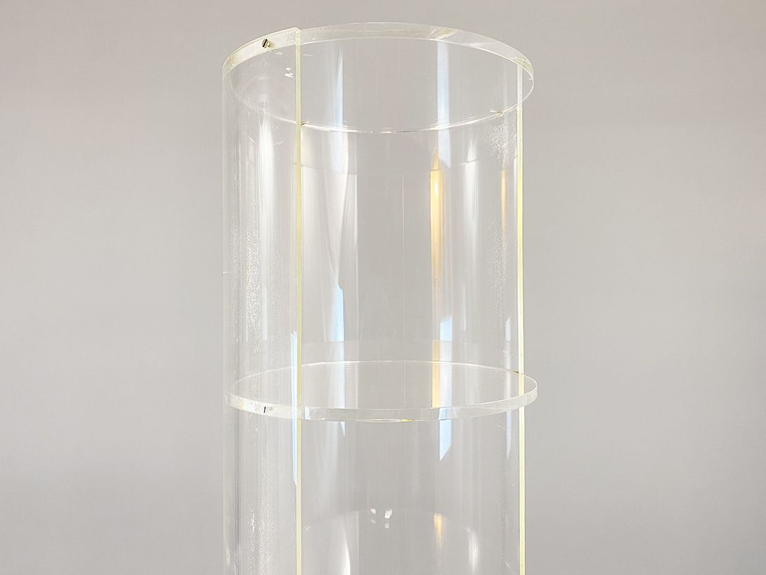 Foto Plexi Glass Cylinder Cabinet Shelf Unit h205