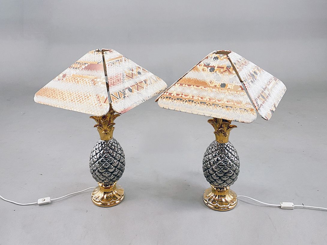 Foto Pineapple Lamp with Patterned Shade h79