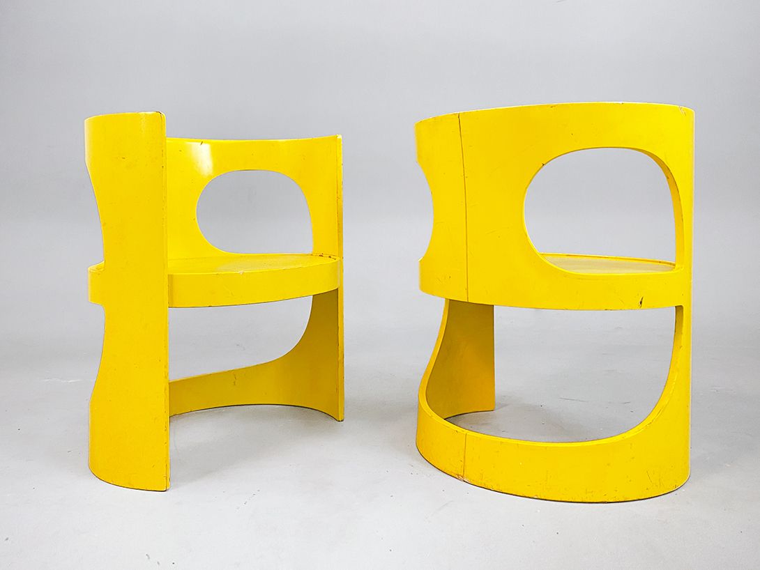 Foto Yellow Wooden Arne Jacobsen Pre Pop Chair h66