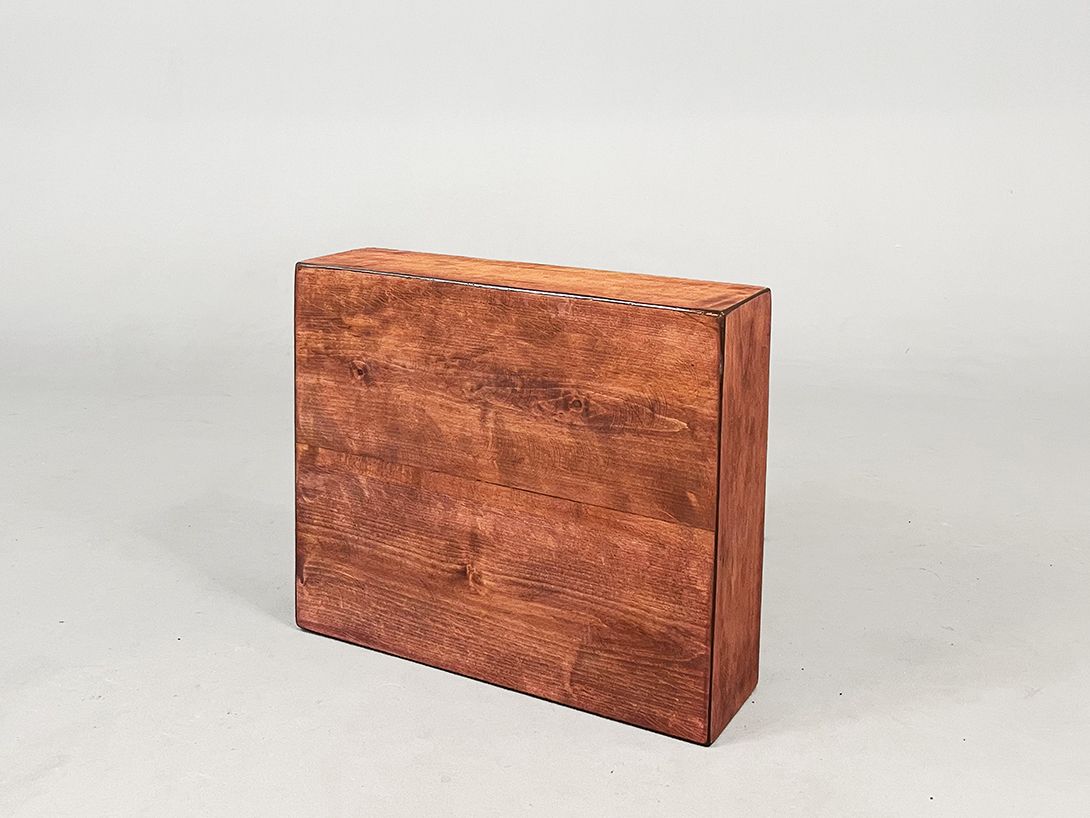 Foto Cognac Brown Wooden Plate Display h44