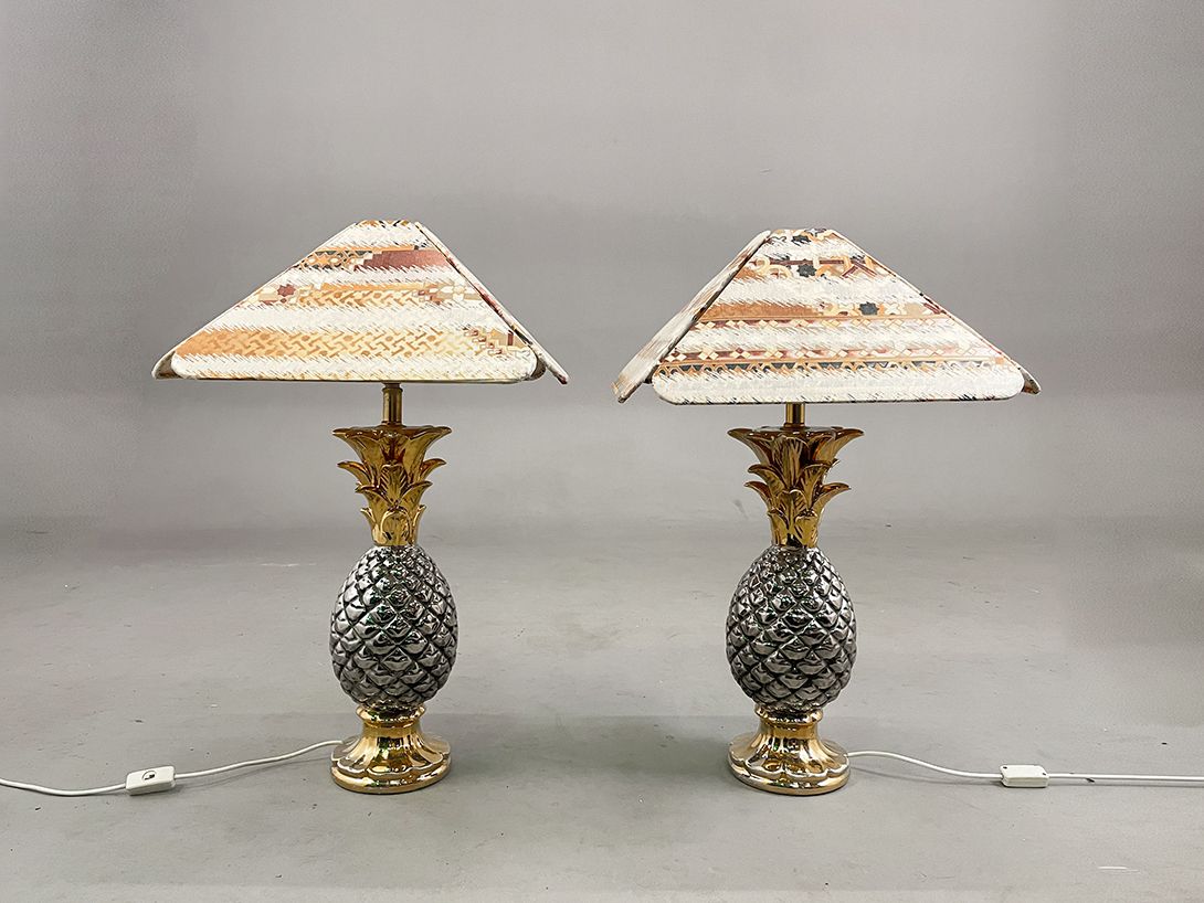 Foto Pineapple Lamp with Patterned Shade h79