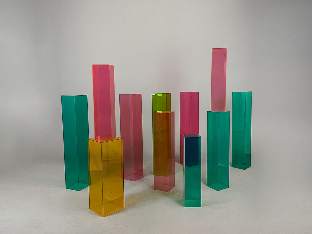 Foto Cubistic Plexi Glass Column Turquoise h110