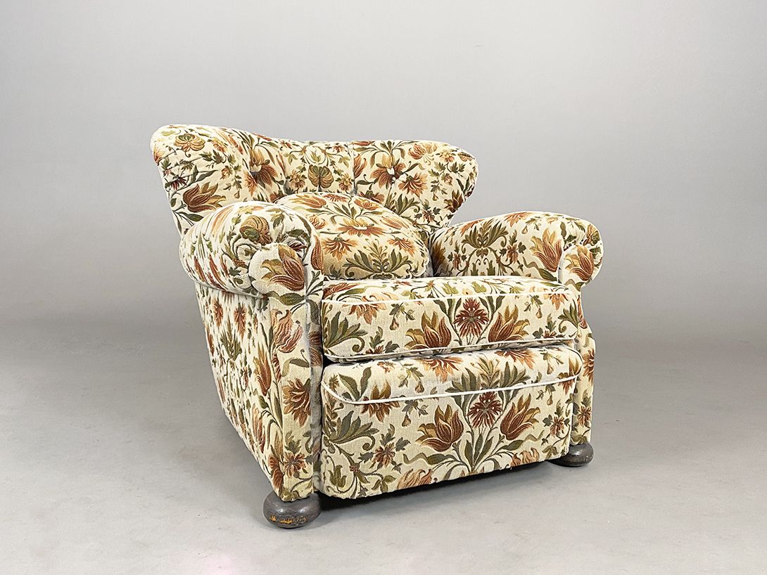 Foto Floral Granny Armchair German Living Room 1950 *N