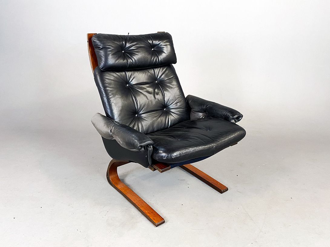Foto Kengu Cantilever Leather Armchair Black from Elsa &#038; Nordahl Solheim for Von Rykken &#038; Co