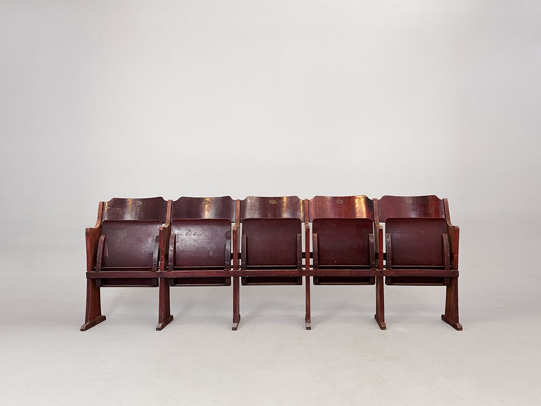 Foto Antique Cinema Theatre Seat Row Fibrocit Bruxelles Rue Masui 1943 h87x251