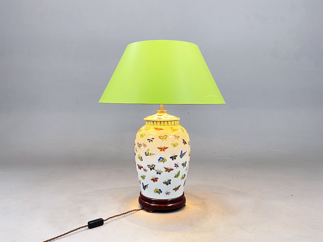 Foto Butterfly Lamp with Lime Green Shade h80