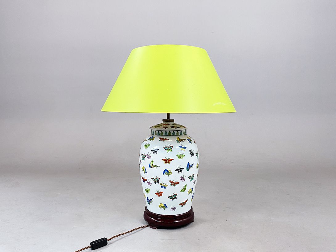 Foto Butterfly Lamp with Lime Green Shade h80