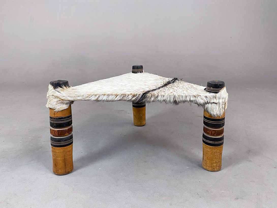 Foto African Fur Side Table White h22