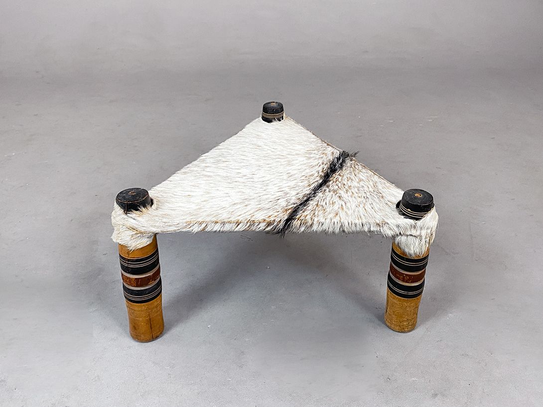 Foto African Fur Side Table White h22