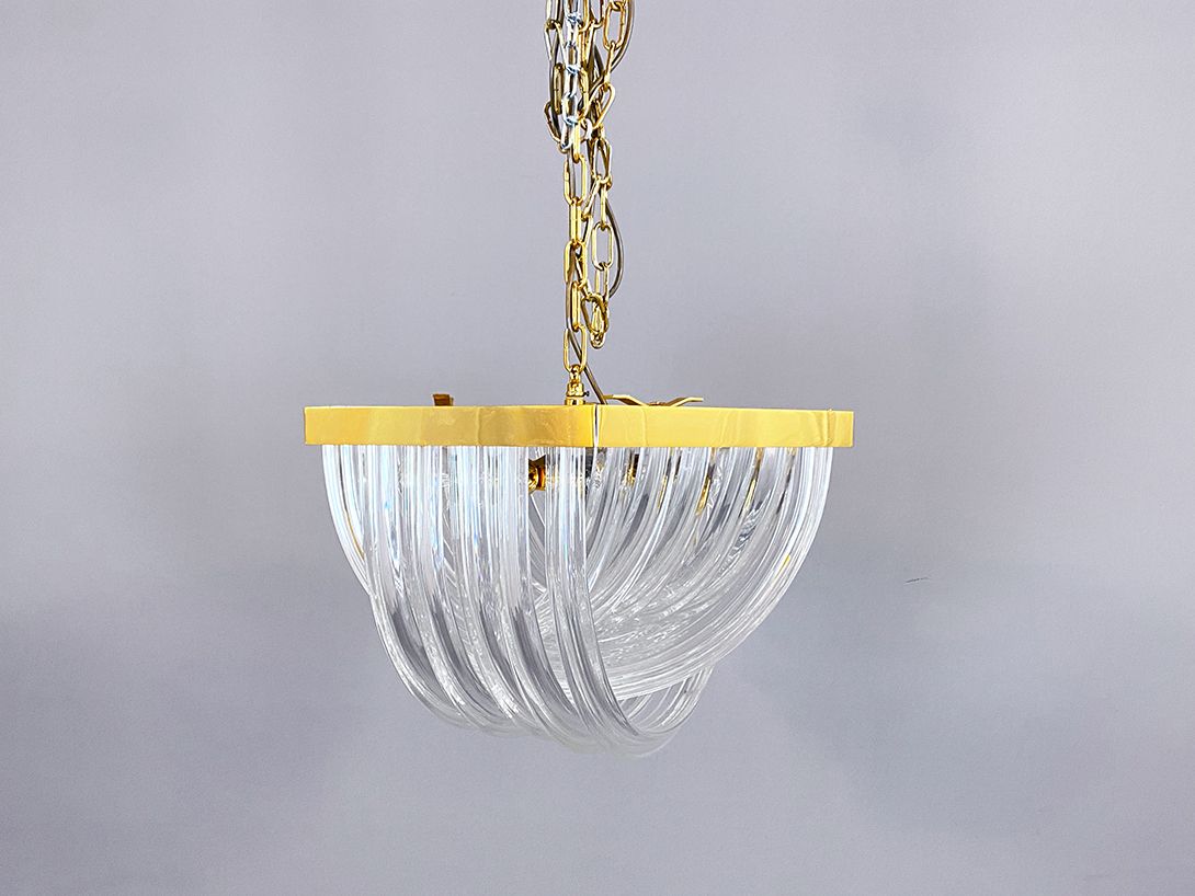 Foto Brass Ceiling Lamp with Curved Glass h30