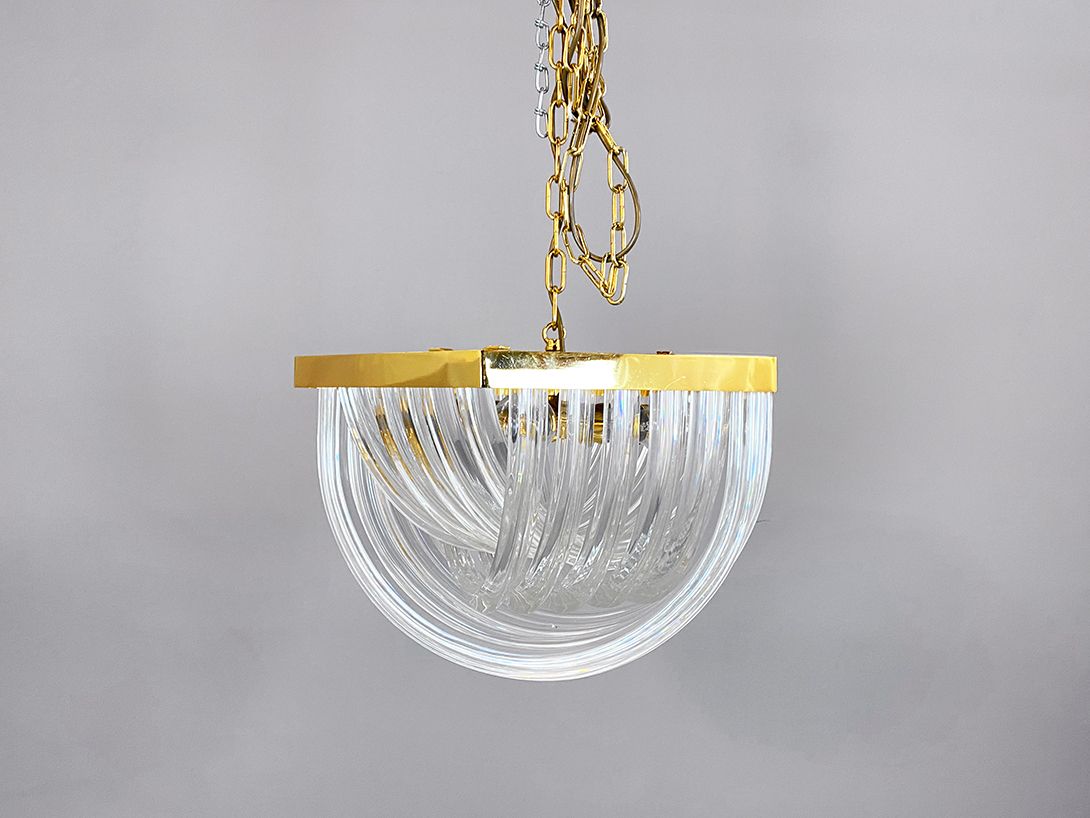 Foto Brass Ceiling Lamp with Curved Glass h30