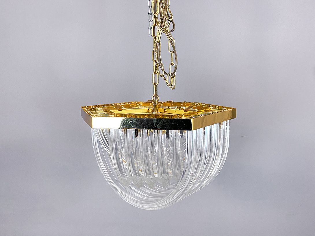 Foto Brass Ceiling Lamp with Curved Glass h30