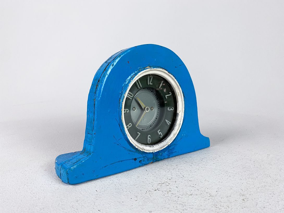 Foto Very Antique Clock with blue painted Wooden Frame h17