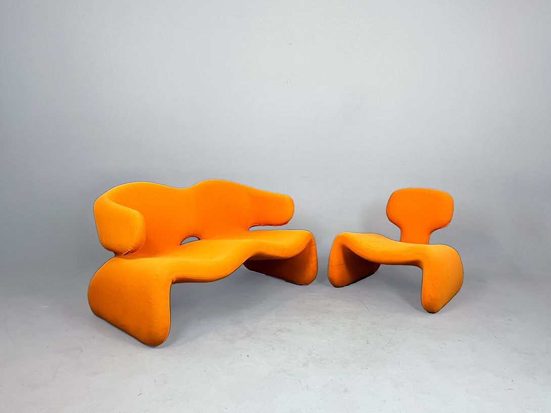 Foto Orange Djinn Sofa by Olivier Mourgue h69x118x68