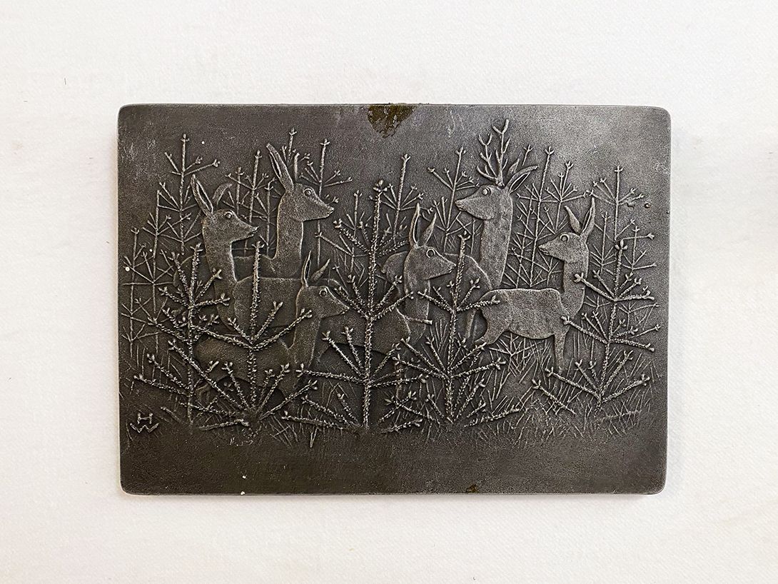 Foto Cast Iron Image of Reindeers h19 18A23