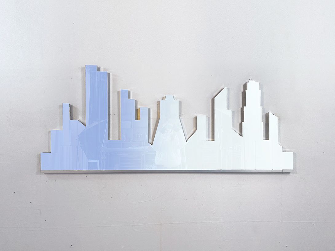 Foto Mirror in Form of a Skyline 90×210